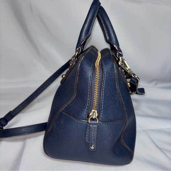 Michael Kors Navy Blue Saffiano Leather Dome Satchel - Picture 5 of 15